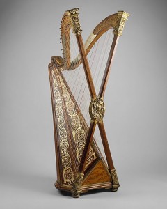 An example of one of the adventurous attempts on harp design over the centuries.